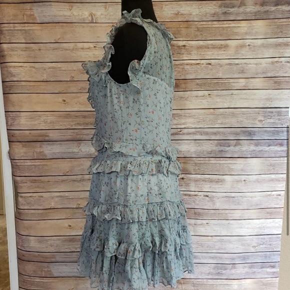 Rebecca Taylor Ruffle Trimmed Silk Chiffon Dress - Picture 2 of 7